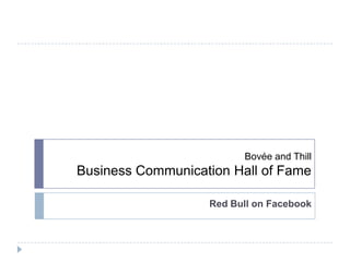 Bovée and ThillBusiness Communication Hall of Fame Red Bull on Facebook 