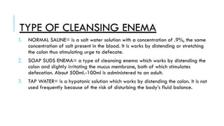 Bowel-Elimination and Enema administration | PDF