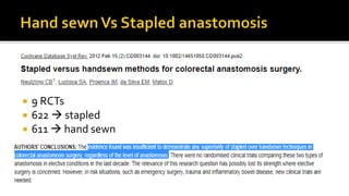  9 RCTs
 622  stapled
 611  hand sewn
 
