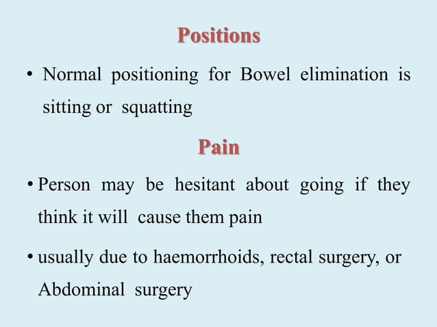 Normal Elimination Pattern Bowel elimination ppt | PPTX | Digestive Disorders | Diseases and ...