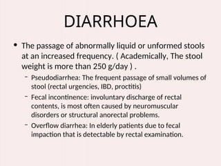 Comprehensive Overview of Bowel Habit Disturbances: Diarrhea and ...