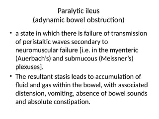 Summary of bowel obstruction.in surgery.145pptx | PPTX