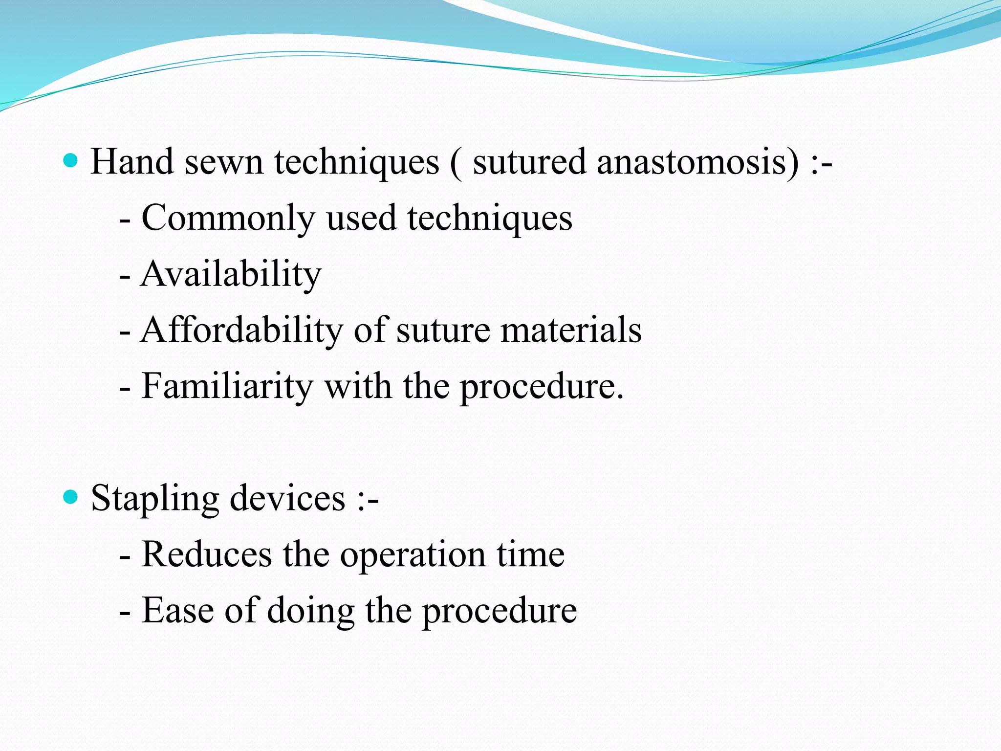 Bowel resection and anastomosis | PPTX