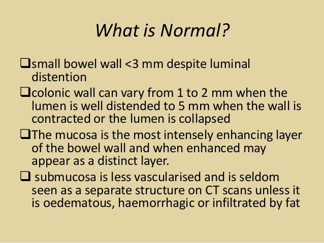 Bowel wall thickening at ct