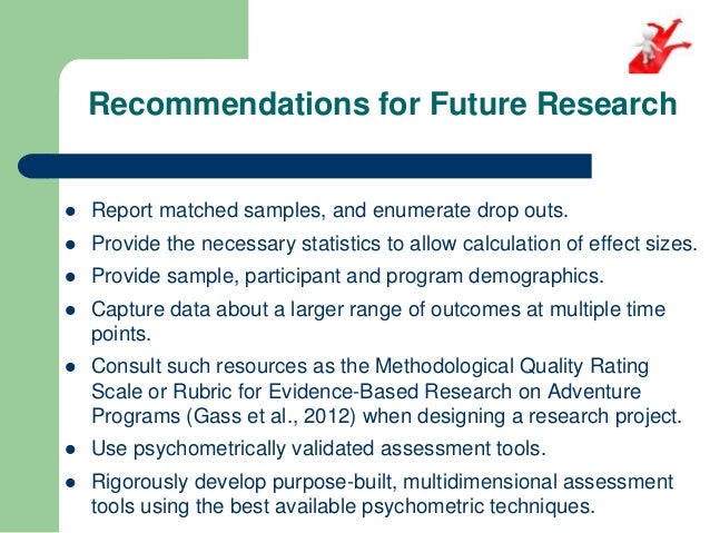 recommendation in research to future researchers