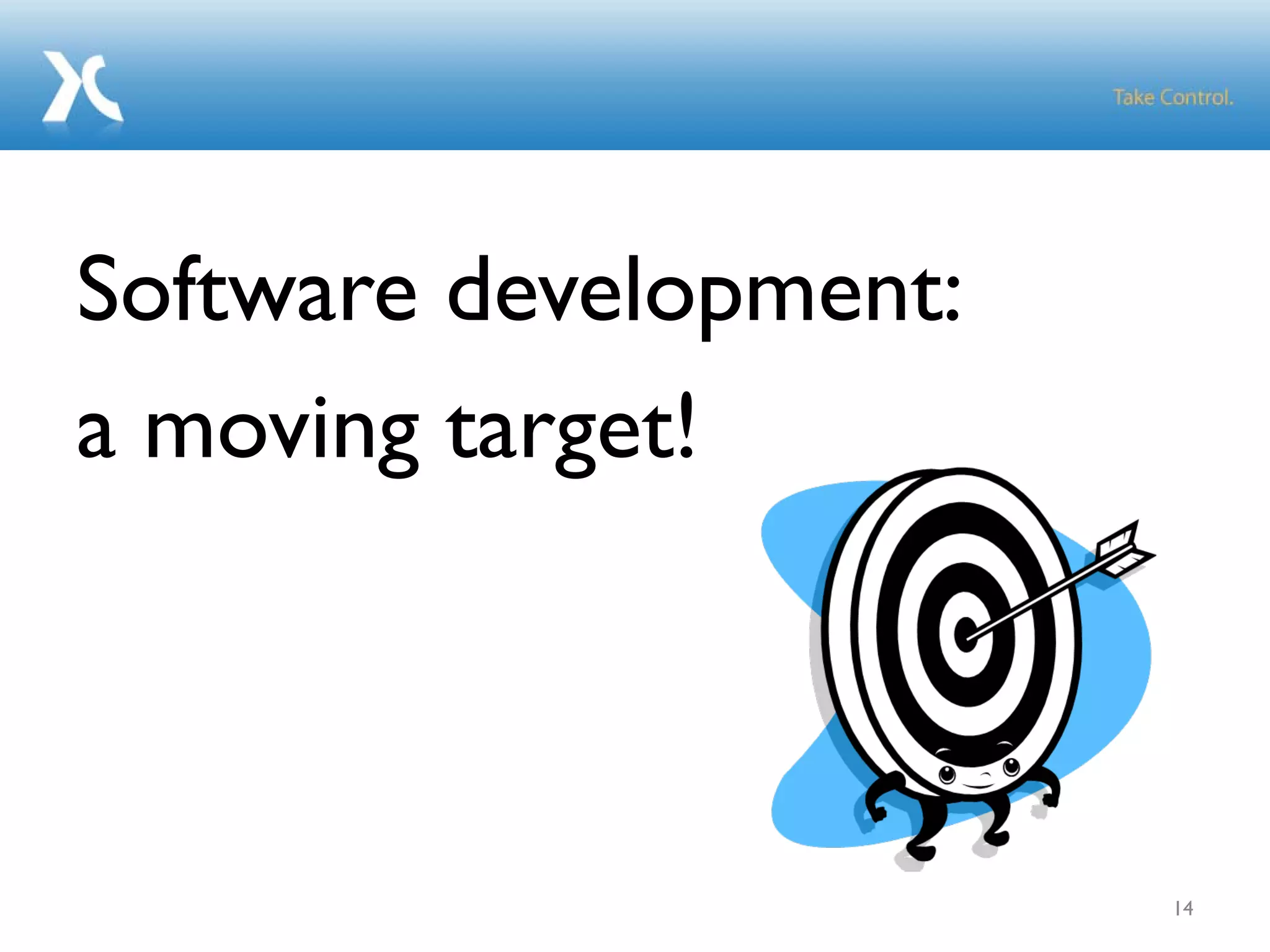 Software development:
a moving target!
14
 