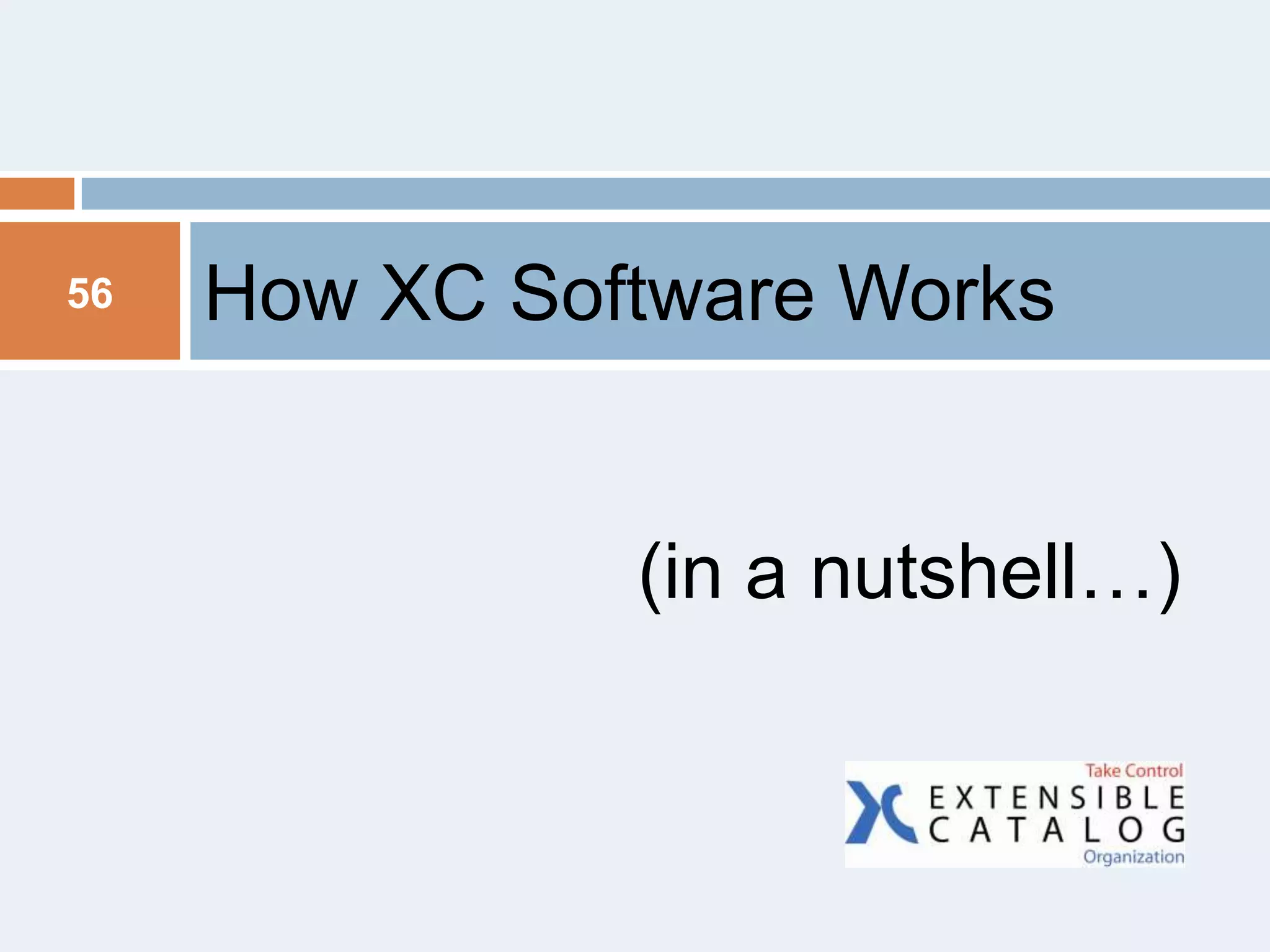 56

How XC Software Works

(in a nutshell…)

 
