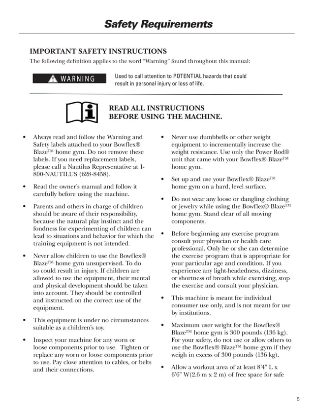 Bowflex Blaze Workouts and Manual PDF