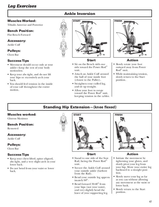 Bowflex Workout Chart