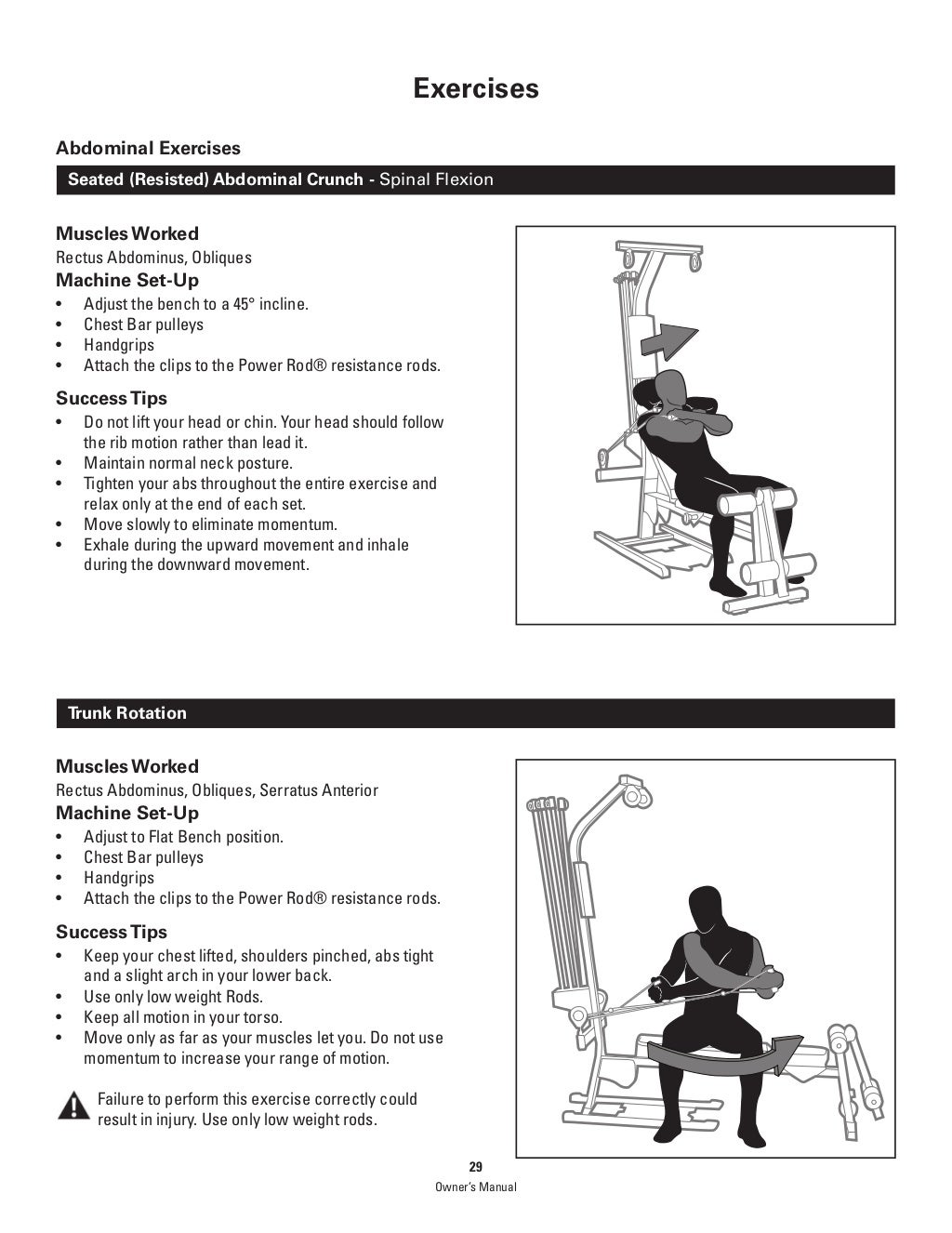 Bowflex PR1000 Home Gym Exercises & Manual