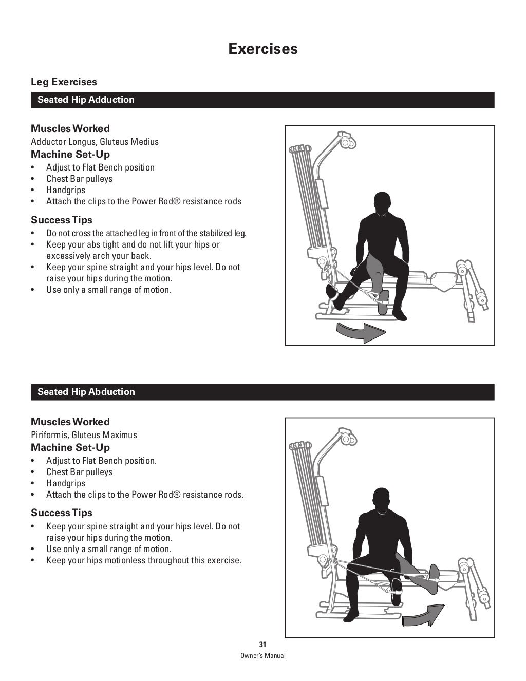 Bowflex PR1000 Home Gym Exercises & Manual