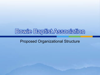 Bowie Baptist Association
 Proposed Organizational Structure
 