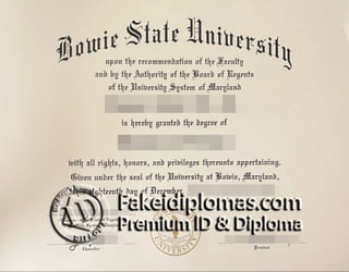 Bowie State University diploma