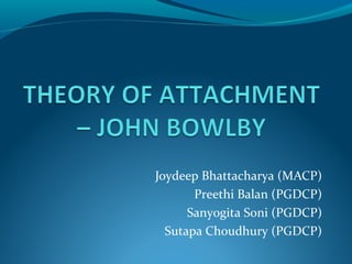 Joydeep Bhattacharya (MACP)
Preethi Balan (PGDCP)
Sanyogita Soni (PGDCP)
Sutapa Choudhury (PGDCP)
 