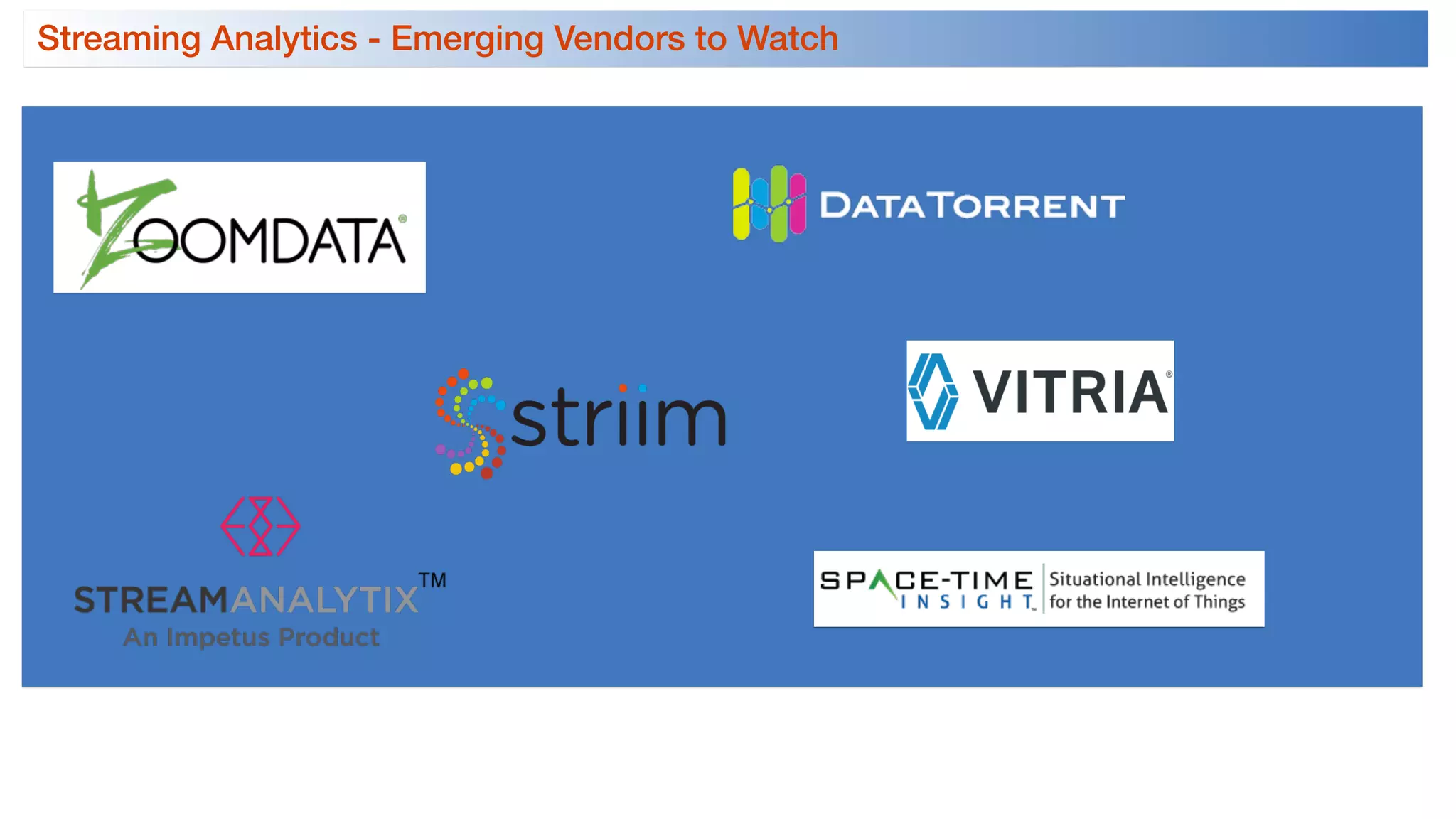 Streaming Analytics - Emerging Vendors to Watch
 