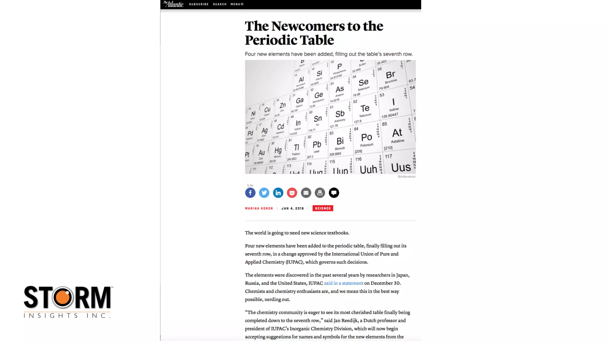 Copyright (c) 2016 by STORM Insights Inc. All Rights reserved.
 