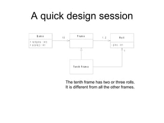 A quick design session The tenth frame has two or three rolls. It is different from all the other frames. 