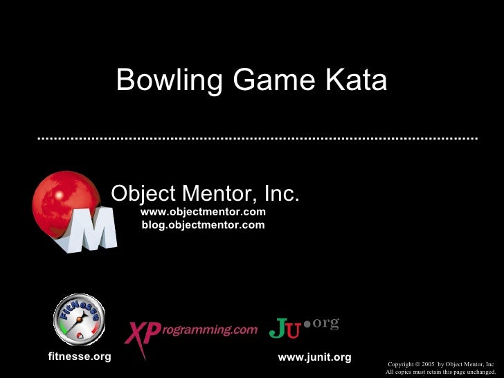 Bowling Game Kata by Robert C. Martin
