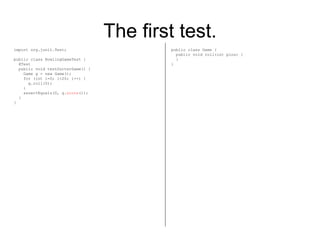 Bowling game kata JUnit4