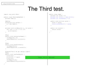 Bowling game kata JUnit4