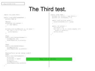 Bowling game kata JUnit4