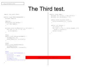 Bowling game kata JUnit4
