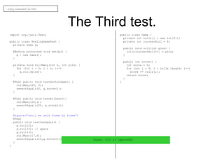 Bowling game kata JUnit4