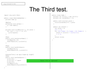 Bowling game kata JUnit4