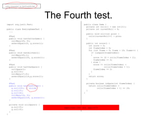 Bowling game kata JUnit4