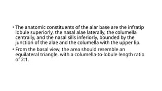 bowling pin deformity is a deformity of nose if the alar are corrected ...