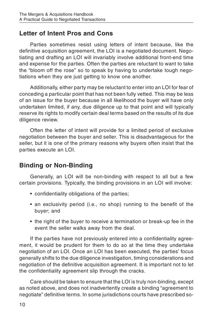 Intent To Negotiate Letter Intent To Negotiate Letter