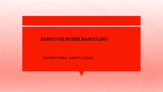 BASICO DE BOXER MASCULINO
INSTRUCTORA: DESSY CASTRO
 