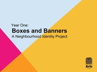 Boxes and Banners
A Neighbourhood Identity Project
Year One:
 