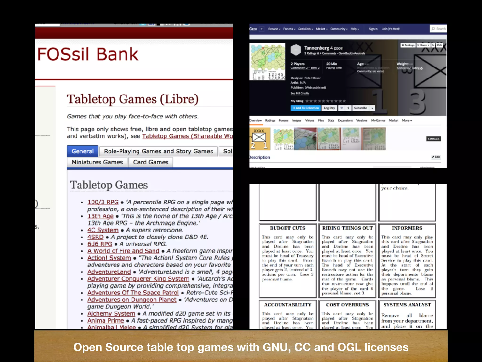 Open Source table top games with GNU, CC and OGL licenses
 