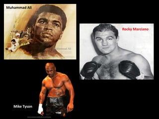 Rocky Marciano
Mike Tyson
Muhammad Ali
 