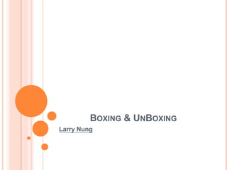BOXING & UNBOXING
Larry Nung