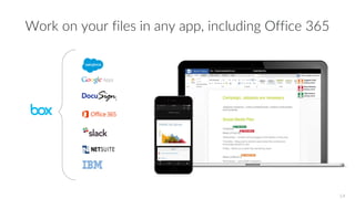 Work on your files in any app, including Office 365
14
 