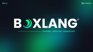 DYNAMIC : MODULAR : PRODUCTIVE
Part 2
 