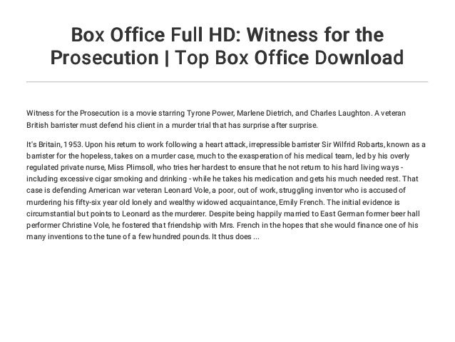 Box Office Full HD: Witness for the Prosecution | Top Box Office Dow…
