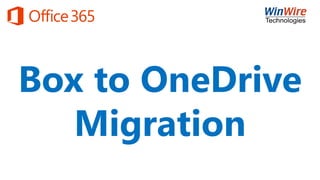 Box to OneDrive
Migration
 