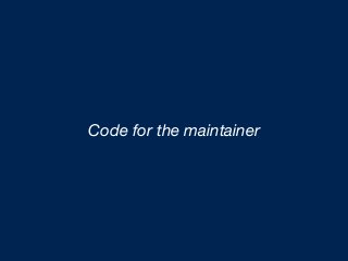 Code for the maintainer
 