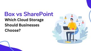Box vs SharePoint
Which Cloud Storage
Should Businesses
Choose?
 