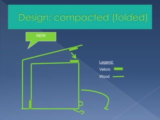 Design: compacted (folded)NEWLegend:VelcroWood