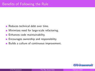 The Boy Scout rule in software development | PDF