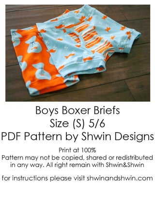 Boy boxer brief pattern 