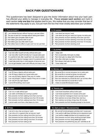 Pain diagram and questionnaire | PDF