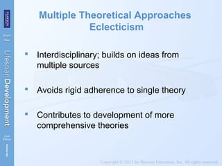 Multiple Theoretical Approaches
Eclecticism
 Interdisciplinary; builds on ideas from
multiple sources
 Avoids rigid adherence to single theory
 Contributes to development of more
comprehensive theories
 