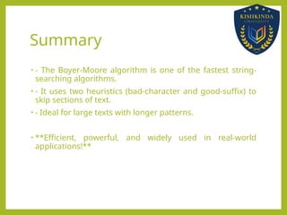 Boyer-Moore-Algorithm artificial intelligence | PPT