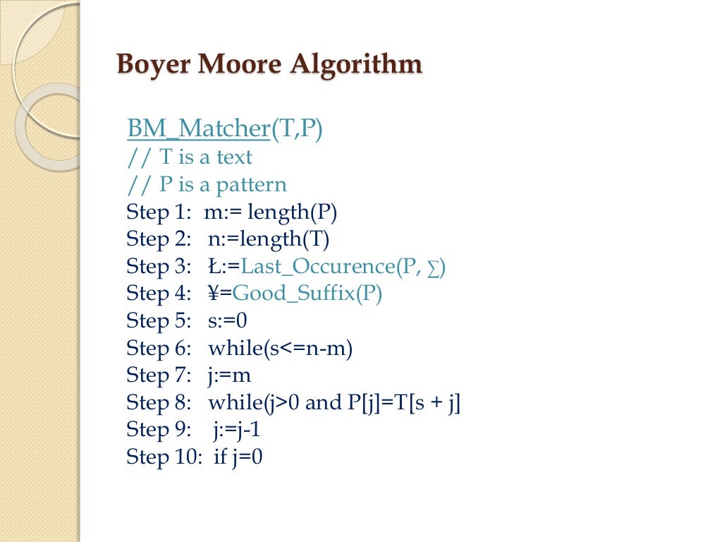 Boyer more algorithm