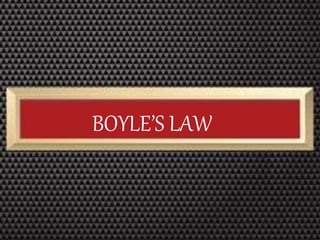 BOYLE’S LAW
 